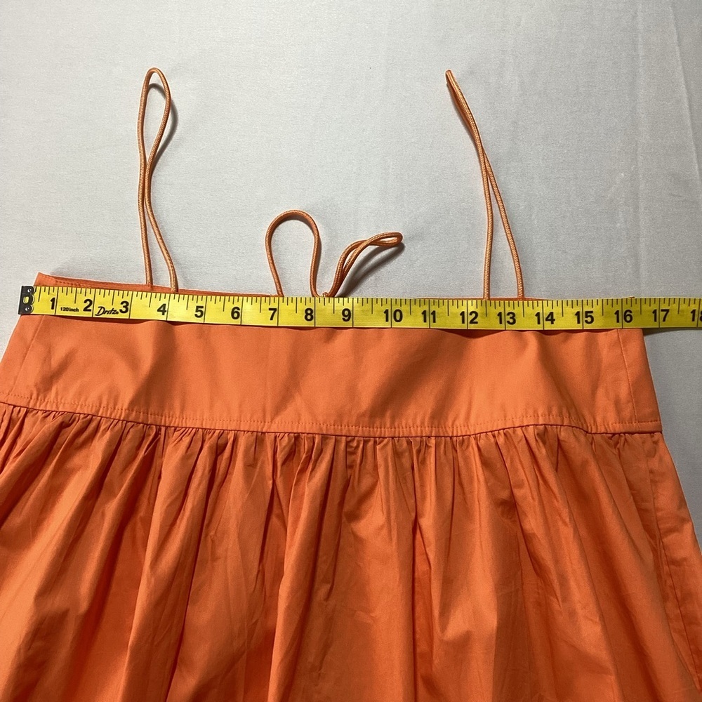 SNDYS Poplin Tie Detail Orange Spaghetti Strap Mini Dress - Picture 13 of 14